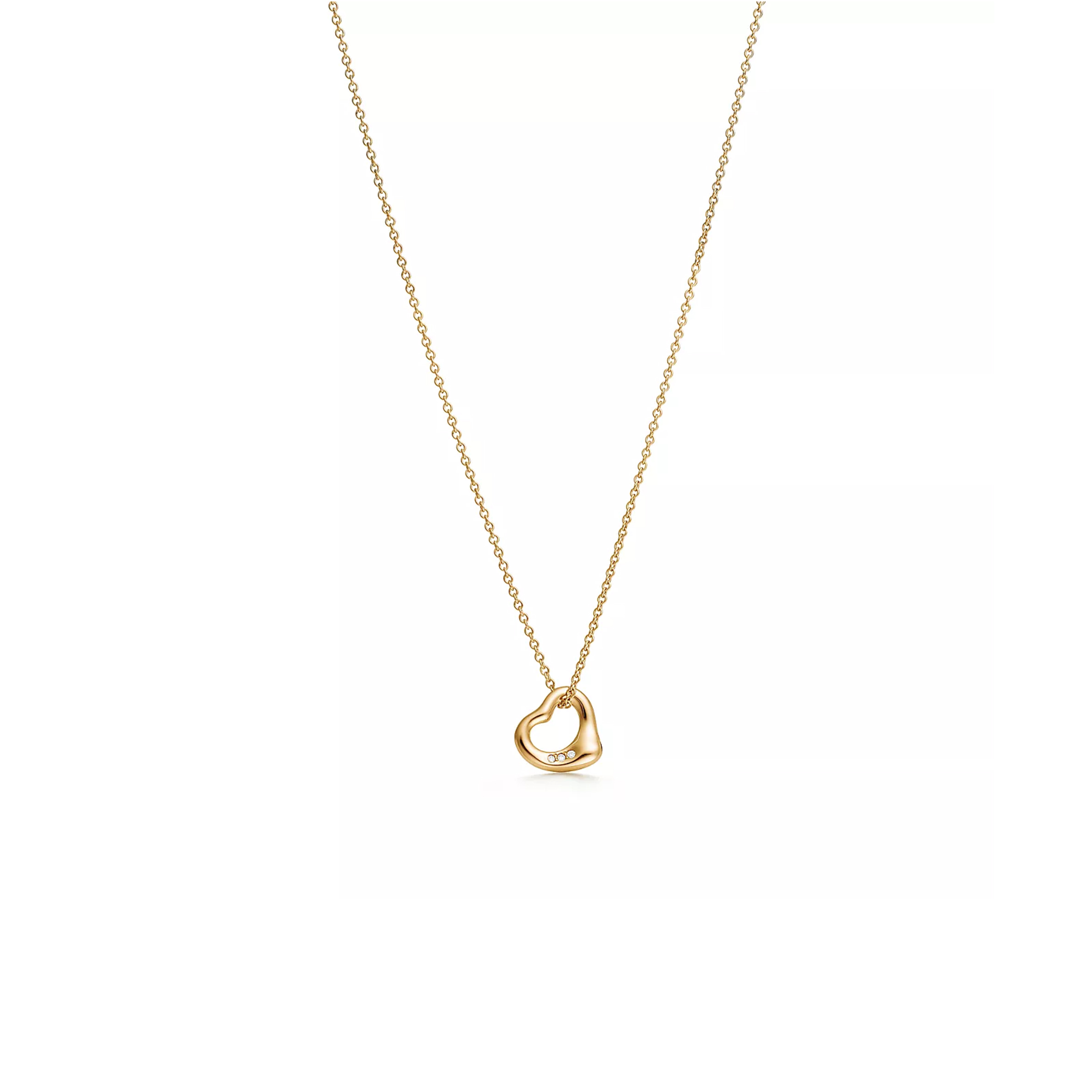 TIFFANY ELSA PERETTI® OPEN HEART PENDANT IN 18K GOLD WITH DIAMONDS 68119227 TIFFANY ELSA PERETTI® OPEN HEART PENDANT IN 18K GOLD WITH DIAMONDS 68119227